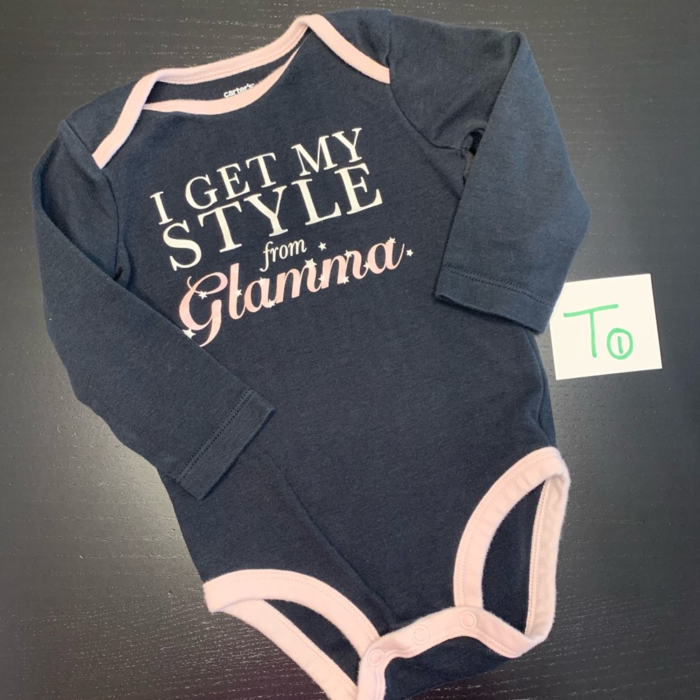 ⭐️5/$10.00⭐️ Carter’s 9m Glamma Onesie